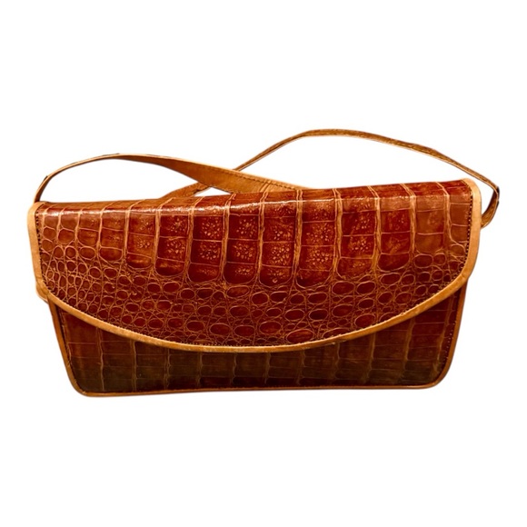 Vintage Italian Genuine Crocodile Leather Handbag/ wallet. Mid Century . - Picture 1 of 10